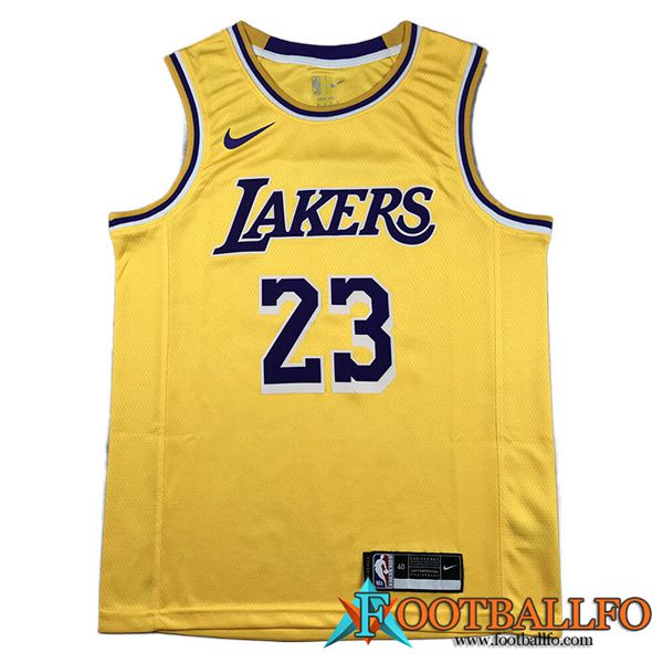 Camisetas Los Angeles Lakers (JAMES #23) 2023/24 Amarillo