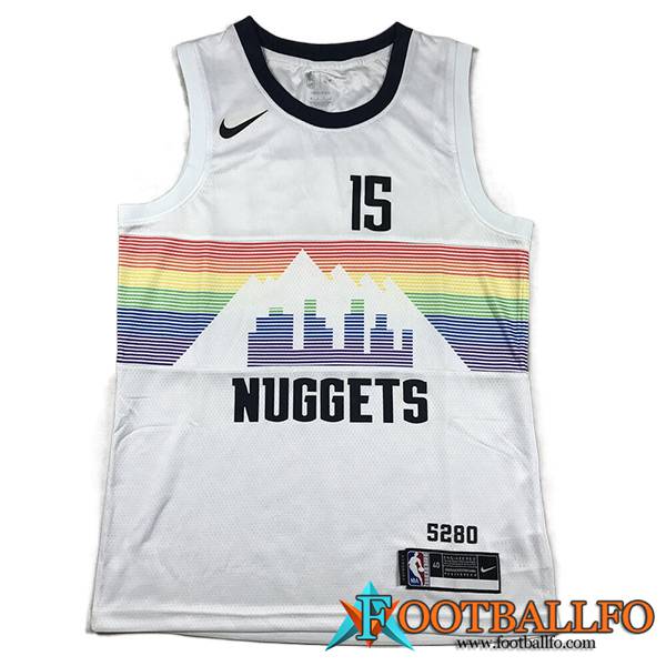 Camisetas Denver Nuggets (JOKIC #15) 2023/24 Blanco -02