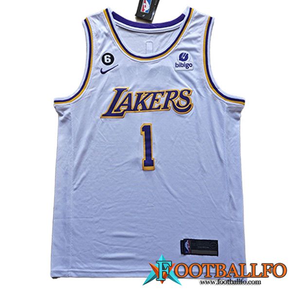 Camisetas Los Angeles Lakers (RUSSELL #1) 2023/24 Blanco