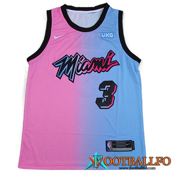 Camisetas Miami Heat (WADE #3) 2023/24 Azul/Rosa