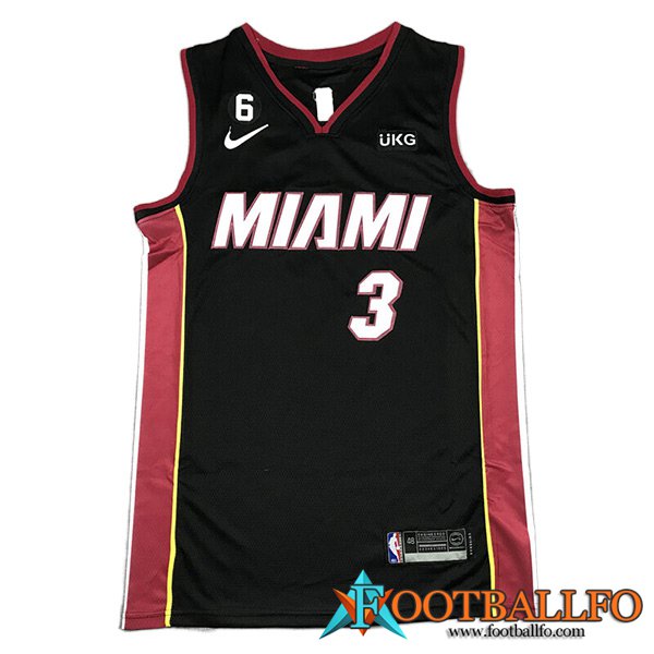 Camisetas Miami Heat (WADE #3) 2023/24 Negro -02