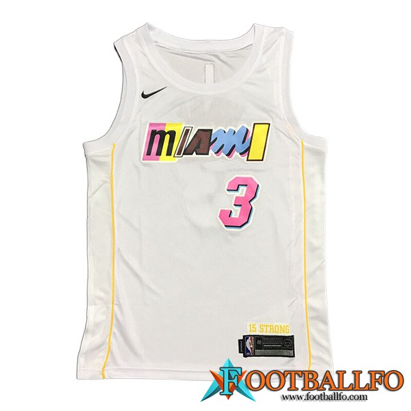Camisetas Miami Heat (WADE #3) 2023/24 Blanco -03
