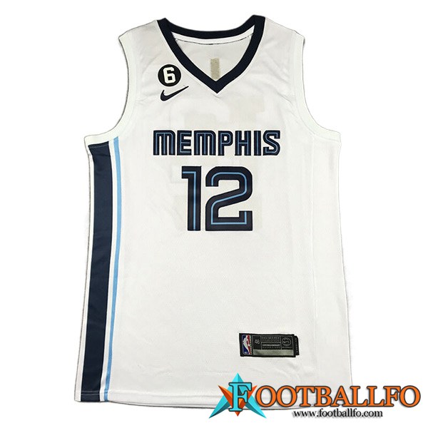 Camisetas Memphis Grizzlies (MORANT #12) 2023/24 Blanco -02