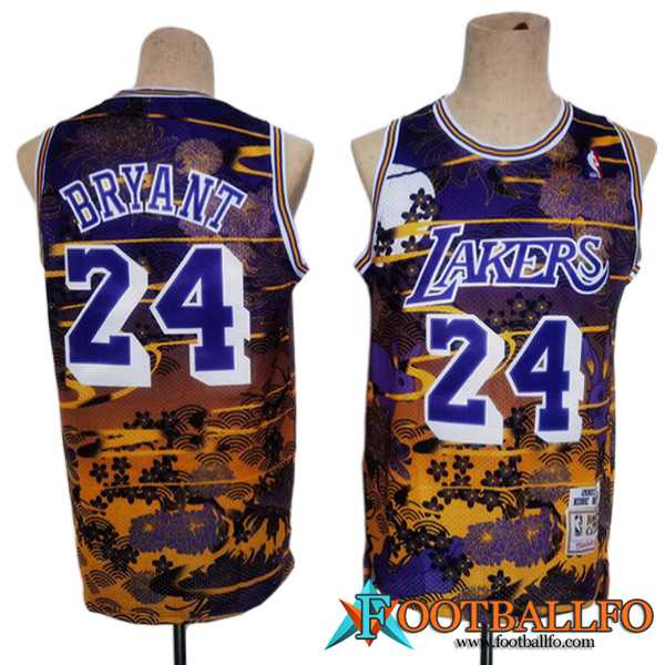 Camisetas Los Angeles Lakers (BRYANT #24) 2023/24 Violeta/Amarillo