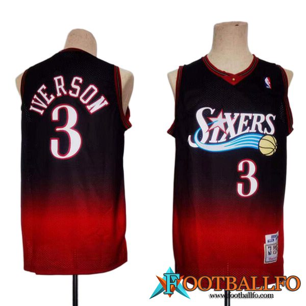 Camisetas Philadelphia 76ers (IVERSON #3) 2023/24 Negro/Rojo