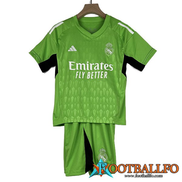 Camisetas De Futbol Real Madrid Ninos Portero Verde 2023/2024