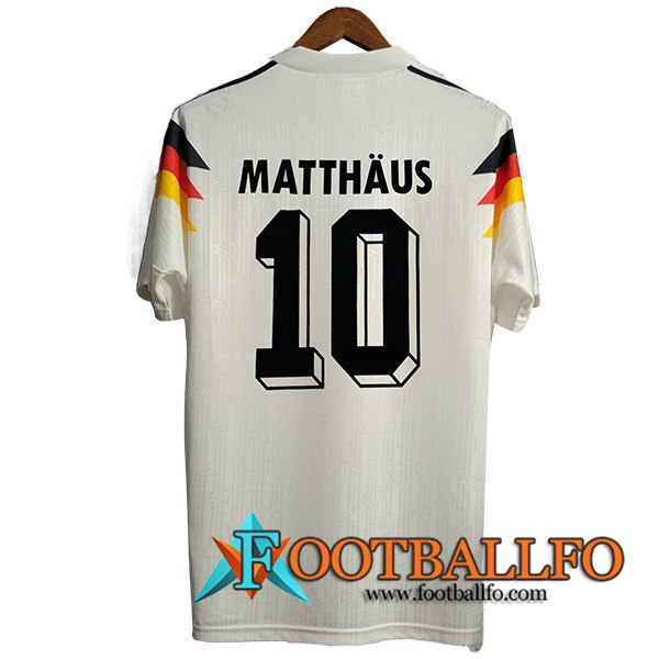 Camisetas De Futbol Alemania Retro 10#MATTHAUS Primera 1990