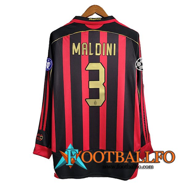 Camisetas De Futbol AC Milan Retro 3#MALDINI Primera 2006/2007