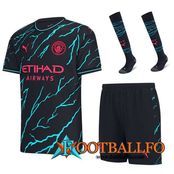 Camisetas Futbol Manchester City Tercera (Cortos + Calcetines) 2023/2024