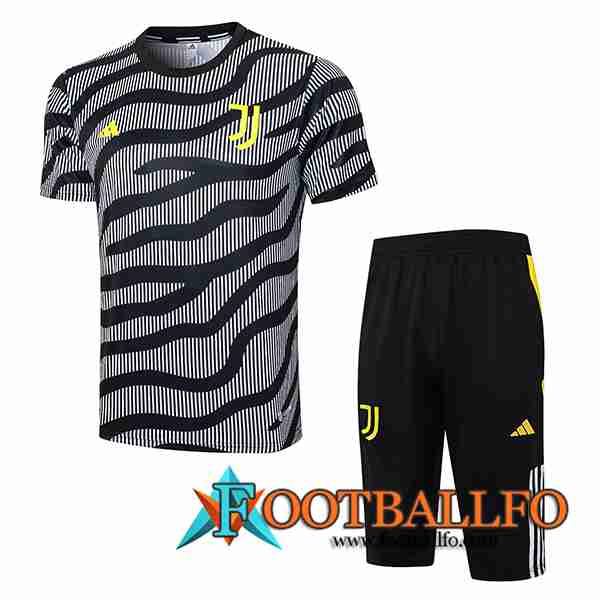 Camiseta Entrenamiento + Cortos Juventus Negro/Gris 2023/2024