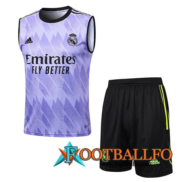 Camiseta Entrenamiento sin mangas + Cortos Real Madrid Violeta 2023/2024 -03