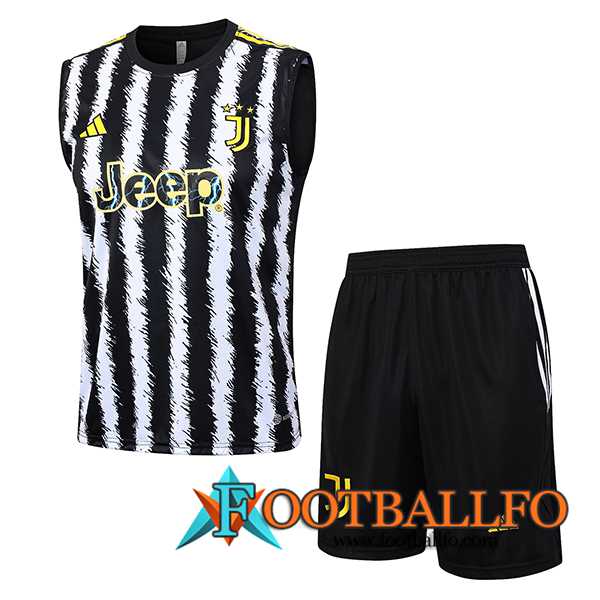Camiseta Entrenamiento sin mangas + Cortos Juventus Negro/Blanco 2023/2024 -03