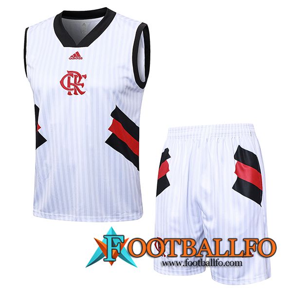 Camiseta Entrenamiento sin mangas + Cortos Flamengo Blanco 2023/2024 -03