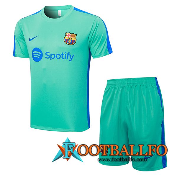 Camiseta Entrenamiento + Cortos FC Barcellona Verde 2023/2024 -03
