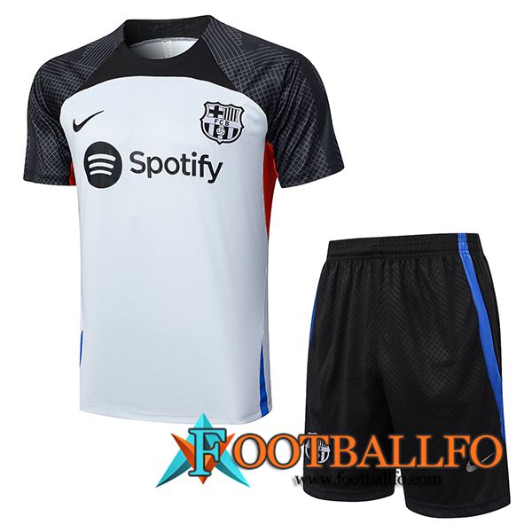 Camiseta Entrenamiento + Cortos FC Barcellona Gris 2023/2024 -02