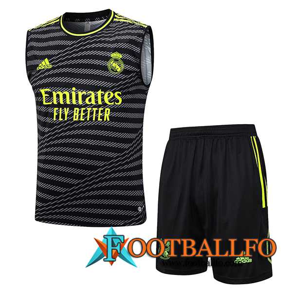 Camiseta Entrenamiento sin mangas + Cortos Real Madrid Negro 2023/2024
