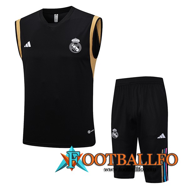 Camiseta Entrenamiento sin mangas + Cortos Real Madrid Negro 2023/2024 -02
