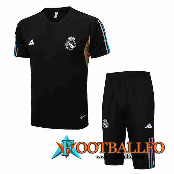 Camiseta Entrenamiento + Cortos Real Madrid Negro 2023/2024 -03