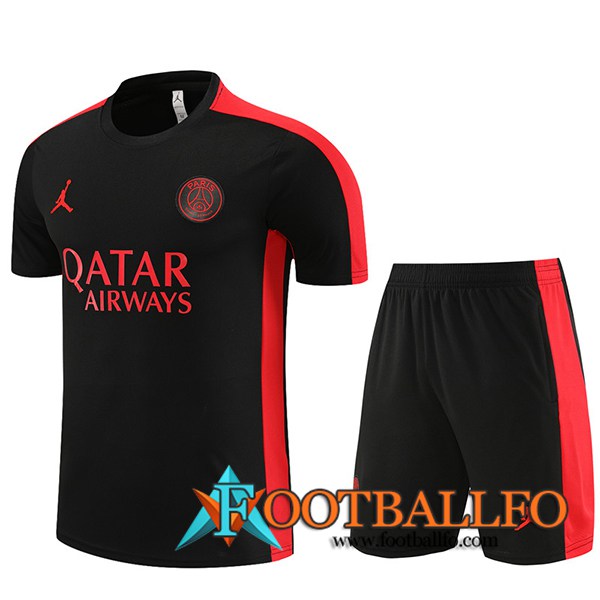 Camiseta Entrenamiento + Cortos Jordan PSG Negro 2023/2024