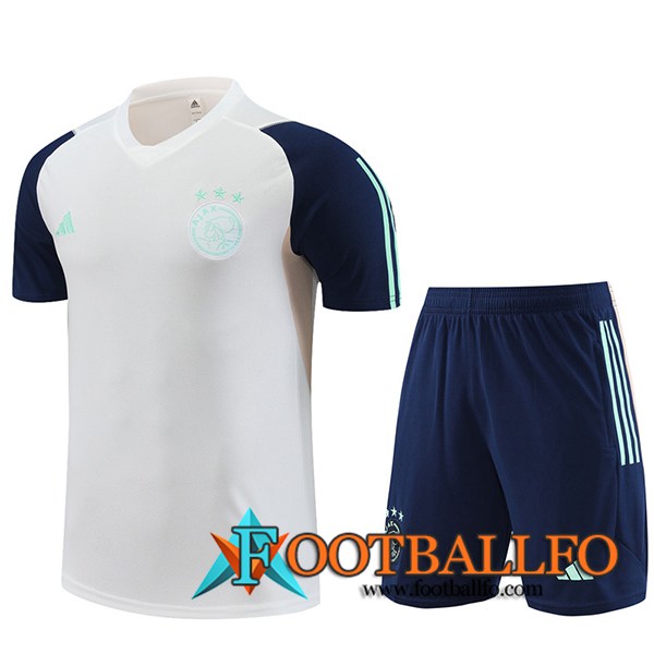 Camiseta Entrenamiento + Cortos Ajax Blanco 2023/2024 -02