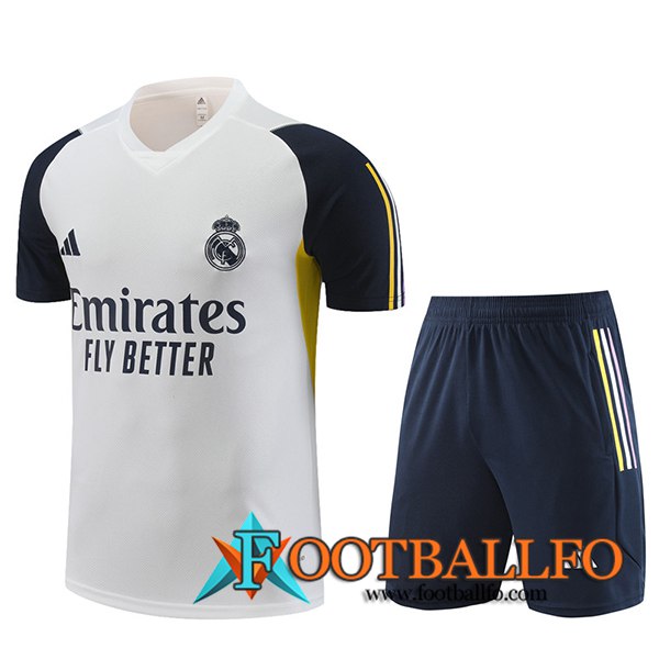 Camiseta Entrenamiento + Cortos Real Madrid Blanco 2023/2024 -07