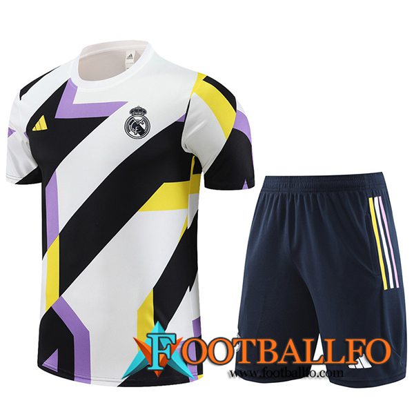 Camiseta Entrenamiento + Cortos Real Madrid Negro/Blanco 2023/2024