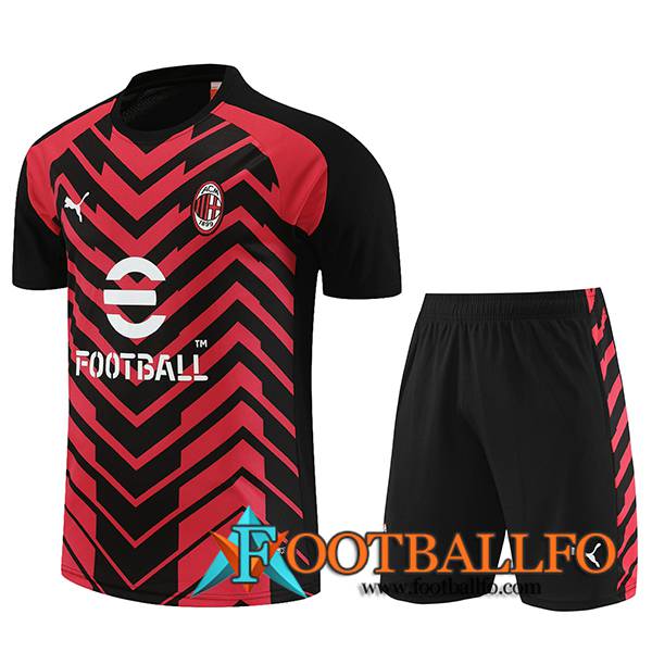 Camiseta Entrenamiento + Cortos AC Milan Rojo/Negro 2023/2024