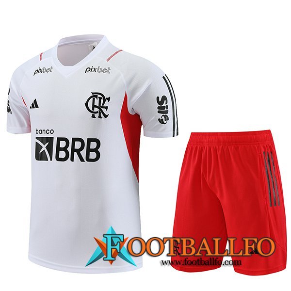 Camiseta Entrenamiento + Cortos Flamengo Blanco 2023/2024 -03