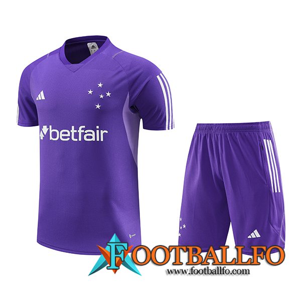 Camiseta Entrenamiento + Cortos Cruzeiro Violeta 2023/2024 -02