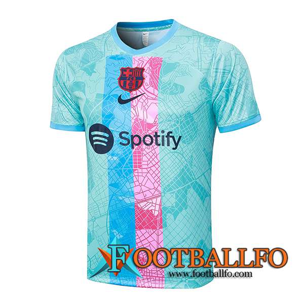 Camiseta Entrenamiento FC Barcellona Verde/Rosa 2023/2024