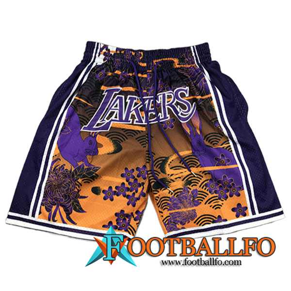 Cortos NBA Los Angeles Lakers 2023/24 Amarillo/Violeta