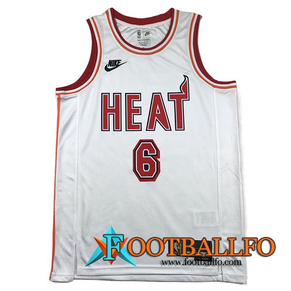Camisetas Miami Heat (JAMES #6) 2023/24 Blanco -02