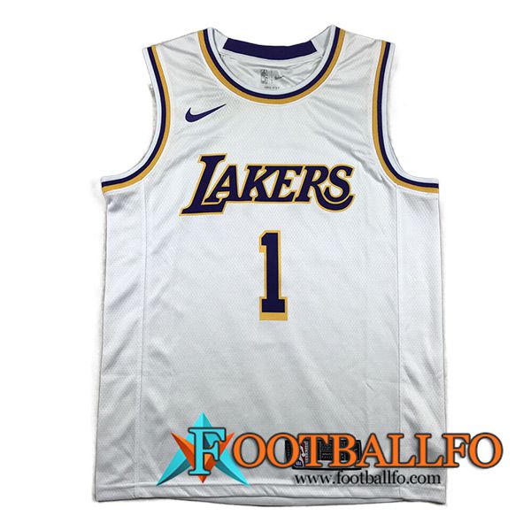 Camisetas Los Angeles Lakers (RUSSELL #1) 2023/24 Blanco -02