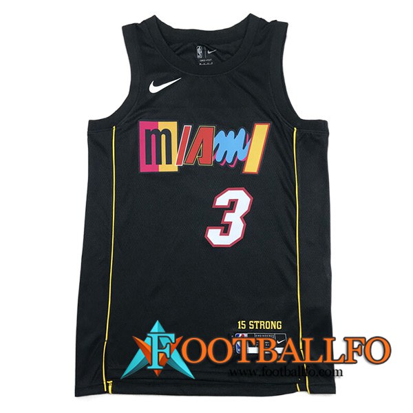 Camisetas Miami Heat (WADE #3) 2023/24 Negro -05