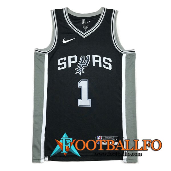 Camisetas San Antonio Spurs (WEMBANYAMA #1) 2023/24 Negro -04