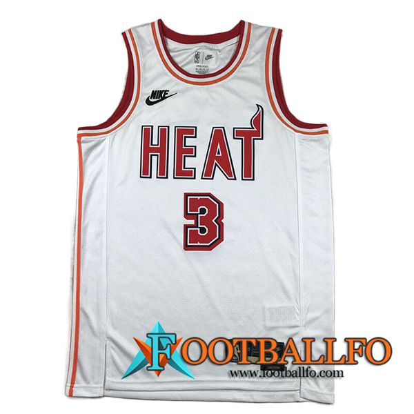 Camisetas Miami Heat (WADE #3) 2023/24 Blanco -04