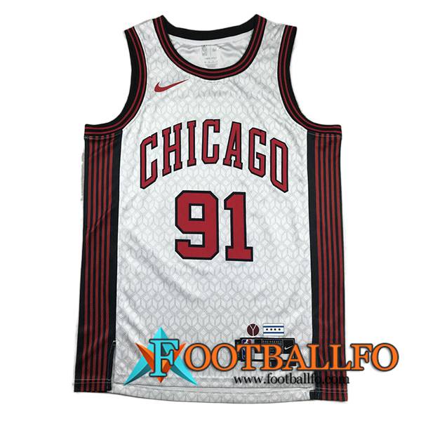 Camisetas Chicago Bulls (ROOMAN #91) 2023/24 Blanco