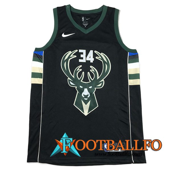 Camisetas Milwaukee Bucks (ANTETOKOUNMPO #34) 2023/24 Negro -03