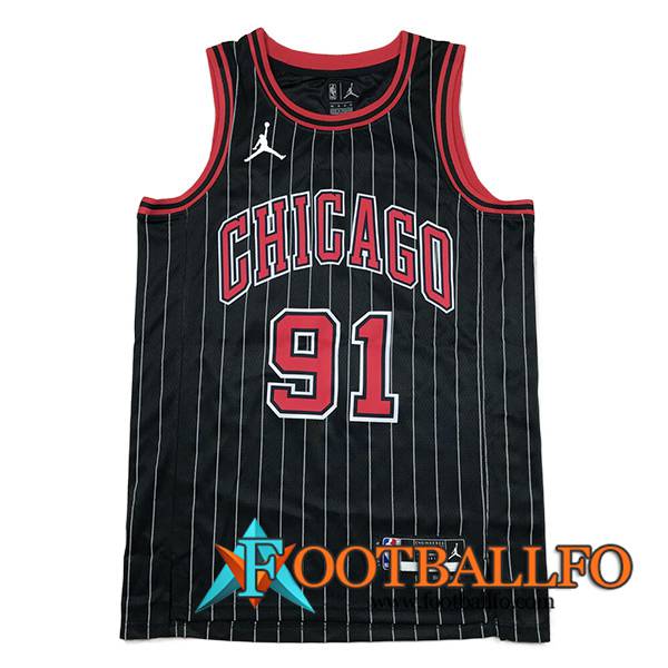 Camisetas Chicago Bulls (RODMAN #91) 2023/24 Negro -02