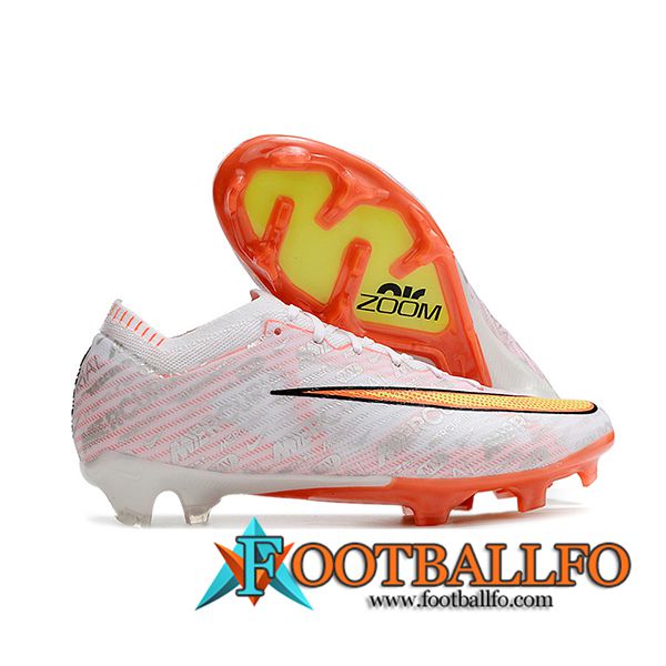 Nike Botas De Fútbol Nike Chaussures de Foot Air Zoom Mercurial Vapor 15 Elite Xxv FG Blanco/Naranja -03