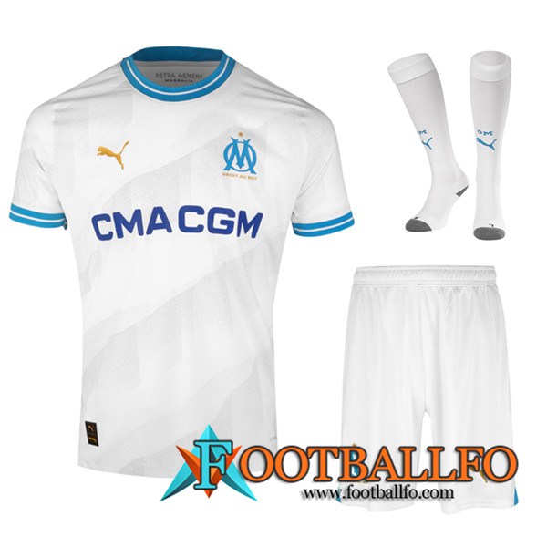 Camisetas Futbol Marsella Primera (Cortos + Calcetines) 2023/2024