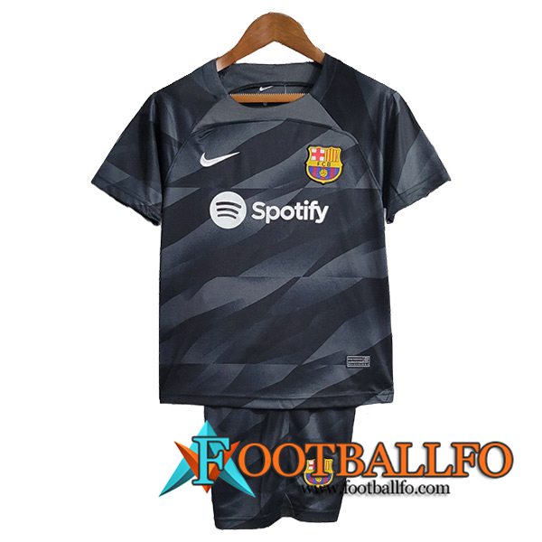 Camisetas De Futbol FC Barcelona Ninos Portero Negro 2023/2024
