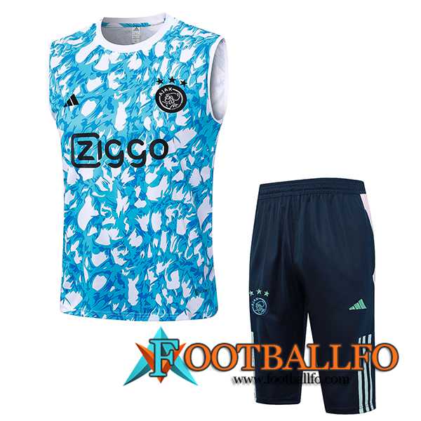 Camiseta Entrenamiento sin mangas + Cortos Ajax Azul Claro 2023/2024