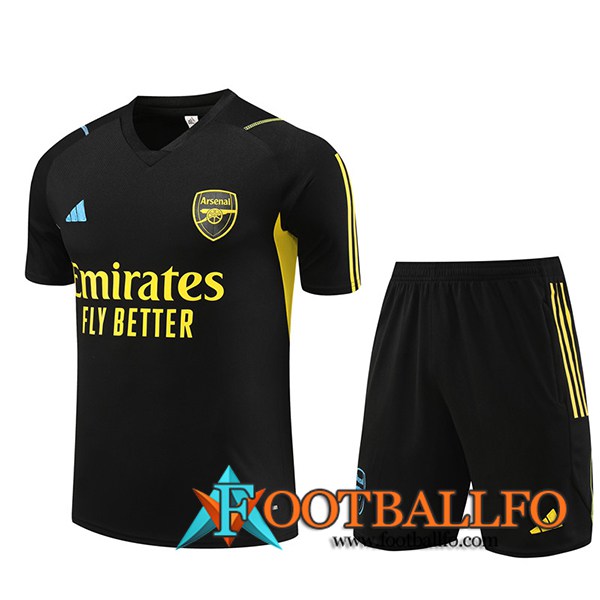 Camiseta Entrenamiento + Cortos Arsenal Negro 2023/2024 -04