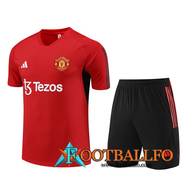 Camiseta Entrenamiento + Cortos Manchester United Rojo 2023/2024 -02