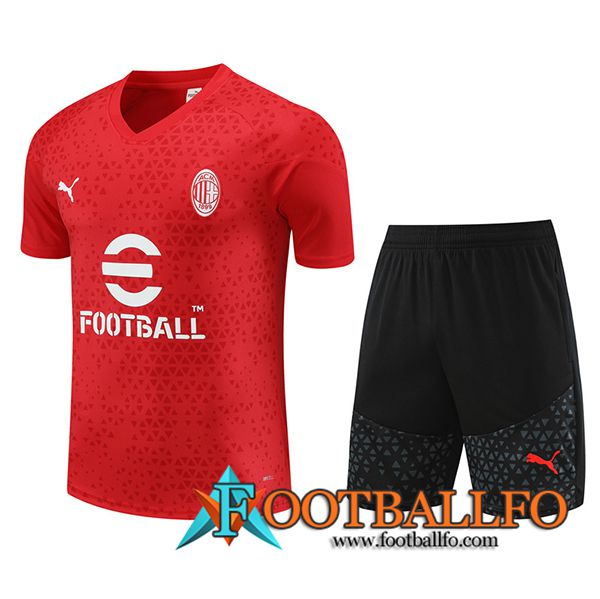 Camiseta Entrenamiento + Cortos AC Milan Rojo 2023/2024