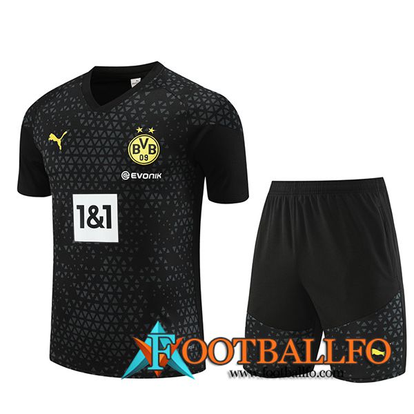 Camiseta Entrenamiento + Cortos Dortmund Negro 2023/2024 -02