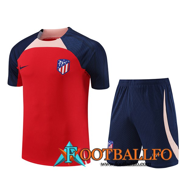 Camiseta Entrenamiento + Cortos Atletico Madrid Rojo 2023/2024 -03