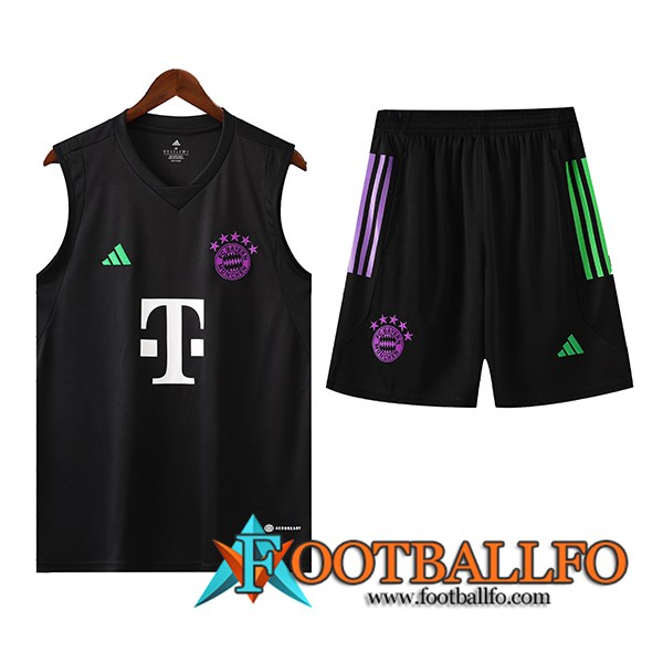 Camiseta Entrenamiento sin mangas + Cortos Bayern Munich Negro 2023/2024 -03