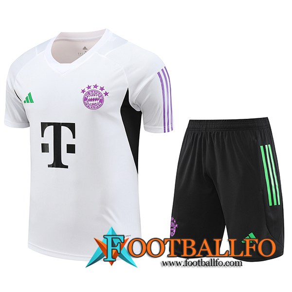 Camiseta Entrenamiento + Cortos Bayern Munich Blanco 2023/2024